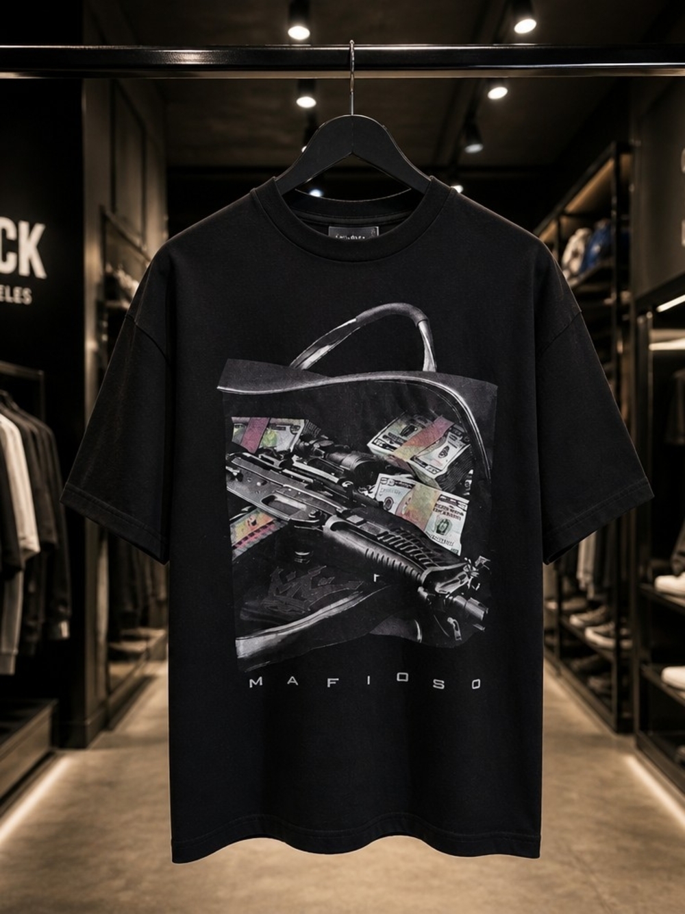Mafioso T-Shirt Mens Size XL Black 100% Cotton